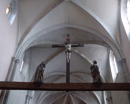 PXL033 Calvaire sur poutre de gloire, bois polychrome (XVè s.)