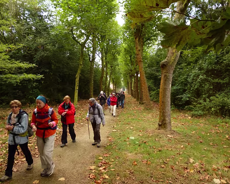 P1020472 En direction du canal de l'Ourcq par l'allée de platanes sous laquelle se trouve la conduite d'eau provenant de l'usine élévatoire de Villers-les-Rigault.