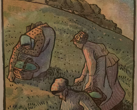 2018_06_29-15_08_09 Pissarro - Femmes faisant de l'herbe (1893), gravure sur bois en couleurs