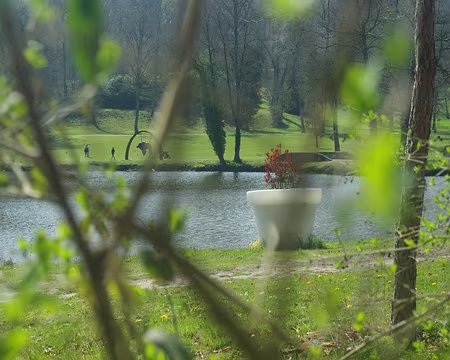 L’étang de l’abbaye, à travers la haie (après cette photo j’avais déjà 400 m de retard sur le groupe !) L’étang de l’abbaye, à travers la haie (après cette photo j’avais déjà 400 m de retard sur le groupe !)