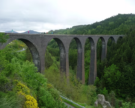P1090964 Construit en 1925, 70 mètres de haut, 8 arches, merveille technologique de légèreté. On y fait aujourd'hui du saut à l'élastique !