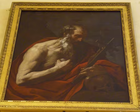 P1110833 Tableau de Saint-Jérôme, XVIIè s., peint par le peintre italien de l'école de Bologne Guido Reni (1575-1642)