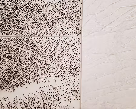 20191019_125511 Giuseppe Penone - A occhi chiusi (2018) - Marbre de Carrare, toile, acrylique, épines d'acacia