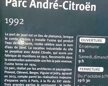 016 le parc André Citroën crée en 1992 sur le site de l’ancienne usine Citroën dans le quartier de Javel