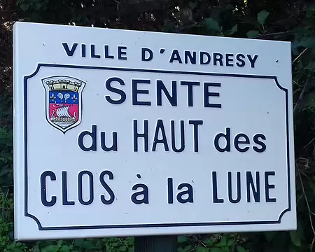 006 La « Sente du Haut des Clos à la Lune » et le blason d’Andrésy