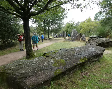 016 Les Menhirs de Monteneuf (Morbihan), ou « Pierres droites », sont au nombre de deux cents. Trente-neuf d’entre eux ont été redressés