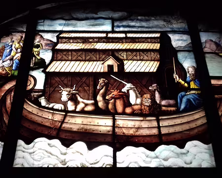 026 L’Arche de Noé (vitrail du cloître, XVIIème siècle)