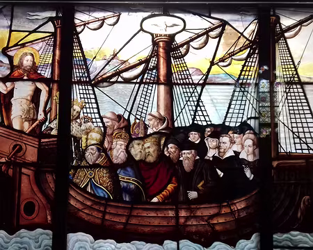 027 Le Vaisseau de l’église (vitrail du cloître, XVIIème siècle)