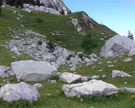 008 Blocs de calcaire urgonien au pied du mont Granier
