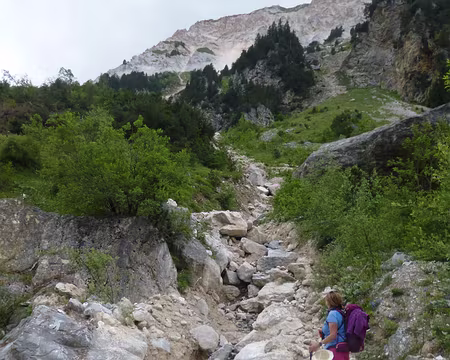 P1140016 Eboulement récent de blocs de gypse sur le sentier