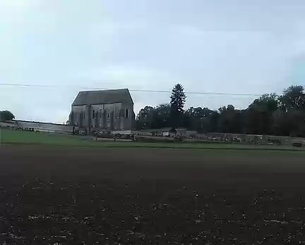 028 Près de Jutigny, sur une colline, se dresse l’ancienne chapelle castrale de Lourps (fin XIIème-début XIIIème siècle) entourée par le vieux cimetière