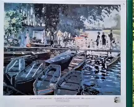 007 Claude Monet a réalisé plusieurs tableaux de la Grenouillère, célèbre établissement de bains appelé «le Trouville des bords de Seine»