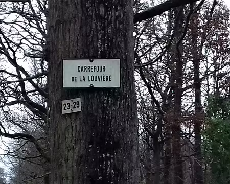 005 Le carrefour de la Louvière au croisement des routes forestières