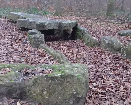 031 Cette allée couverte date du Néolithique. Formée de dalles de grès, c’est la plus importante d’Île de France (12 m de long et 2,5 m de large)
