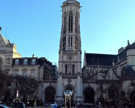 026 Face au Palais du Louvre, l’église Saint-Germain-l’Auxerrois (XII-XVème) et la mairie du 1er arrondissement (Jacques Hittorff, 1858-1863)