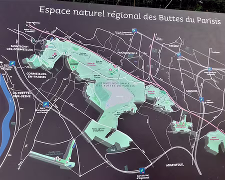 002 Ces buttes, alignées selon un axe NO-SE, forment un massif de 620 ha entre la vallée de la Seine et la plaine de Montmorency