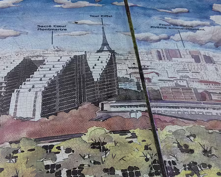 028 et la tour Eiffel, par temps clair