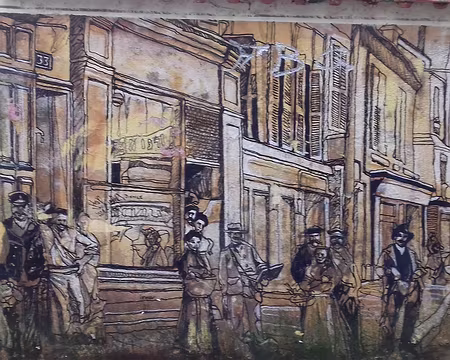 044 Mur peint dans l’escalier Albert Glatigny à Sèvres …