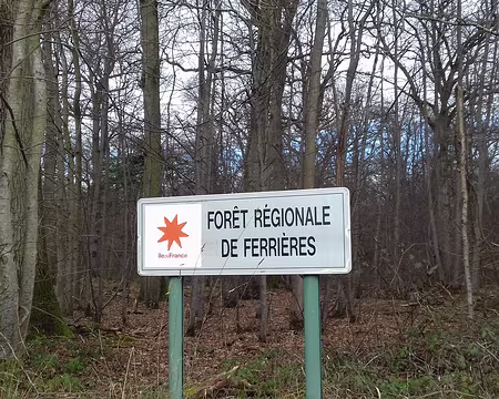 010 Entrée dans la forêt régionale de Ferrières (3000 ha) séparée de la forêt d’Armainvilliers par la Route Neuve (est-ouest)