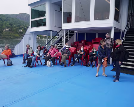 Sur le bateau entre les deux îles Martine nous a menés en bateau !