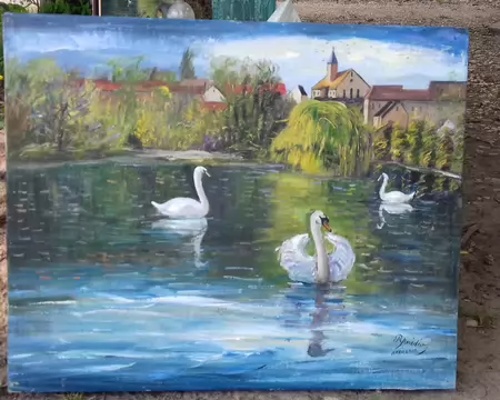 028 Vert-le-Petit et ses cygnes (R. Parédéo, avril 2022)