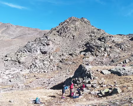 036 Pas du lac Blanc sur l'arête à gauche