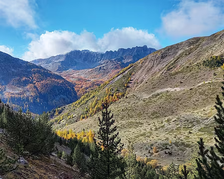 006 Il a légèrement neigé les jours précédents notre arrivée, saupoudrage à 2900 m sur les Rochers de Privé au sud.