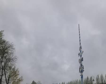 P1160617 L'arbre de mai, Samoreau est jumelée avec une commune bavaroise.