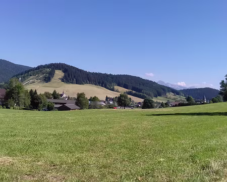 008 Le village est situé dans une grande clairière. Au second plan, la piste de luge 4 saisons, et les tremplins des jeux olympiques d’hiver de Grenoble 1968 pour...