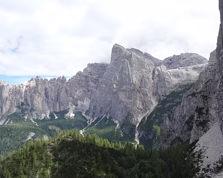 0110 vue arrière des cimes de la Civetta que nous contournons