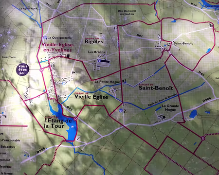 031 En rouge sur la carte : le circuit des rigoles