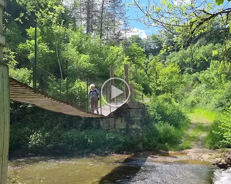 022 L'une des passerelles sur le Dourdou. Durant des millénaires, il a façonné cette étonnante curiosité naturelle