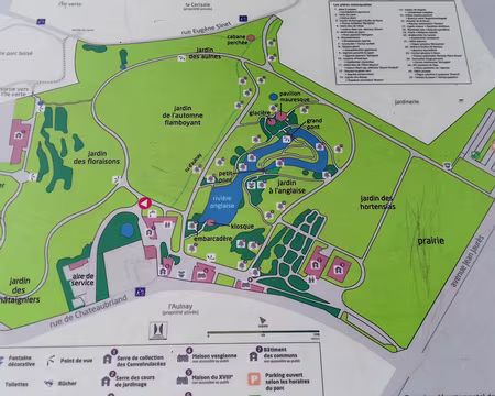 021 Plan de l’Arboretum créé par des pépiniéristes au XVIIIème siècle dans le val d’Aulnay, acquis par le département en 1986