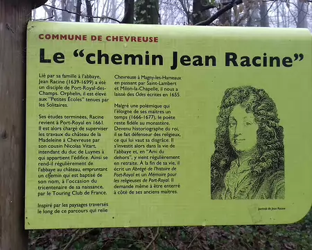 035 Le chemin Jean Racine, entre Port-Royal et Chevreuse, a été inauguré en juin 1939 pour commémorer le tricentenaire de la naissance de Jean Racine (1639-1699)