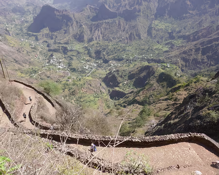 Quelques uns des 77 virages du chemin.