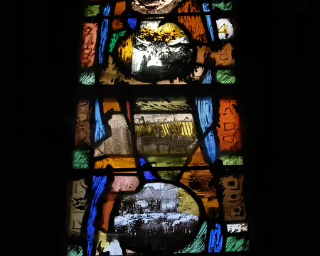 DSC_0070 Boucle de Beynac: A Cazenac, l'église St Martial : vitraux faits à partir de photos, de Sylvie Gaudin.