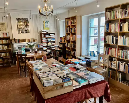 Le salon de thé - bouquiniste Brug à St Michel-en-Grève. Le chocolat chaud est divin !