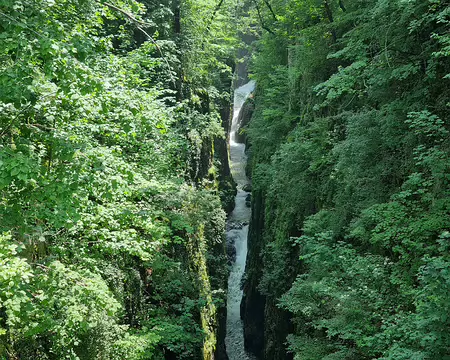 115 Les gorges de la Langouette vues depuis le pont proche du village des Planches-en-Montagne. La rivière y passe entre deux parois distantes de moins de deux...