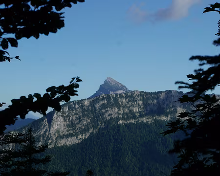 P1180875 Chamechaude pointe son sommet en chmein pour le Habert de Billon.