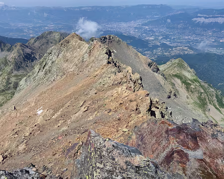 20250705_123033 la crête parcourue, vue du sommet de la Grande Lance de Domène (2790m)