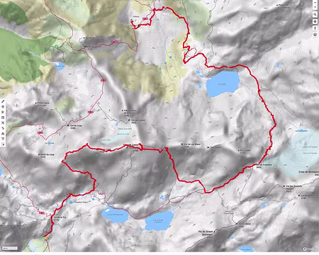 20250705_carte le parcours du 2e jour : refuge de La Pra, arête du Pic du Loup, Grande Lance de Domène, col de Freydane, lac Blanc, Habert du Mousset (11 km D+935m D-1359m)