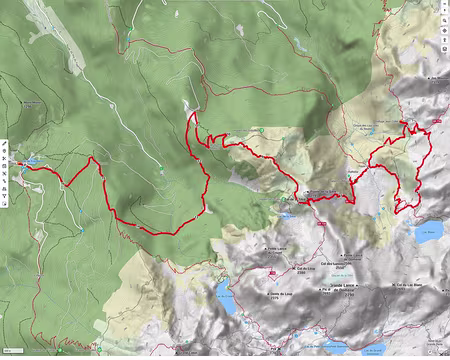 20250706_carte le parcours du 3e jour, habert du Mousset, refuge Jean Collet, vire des excellences, col de la Sitre, refuge du Pré du Mollard, lac de Freydières (16.9 km...