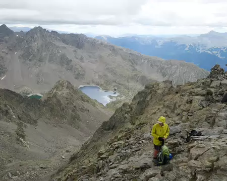 P1190299 Vue sur le programme de demain avec le Pas de Corborant (2934m) situé entre la Cime du Corborant (3007m) et la Tête des Chalanchas.