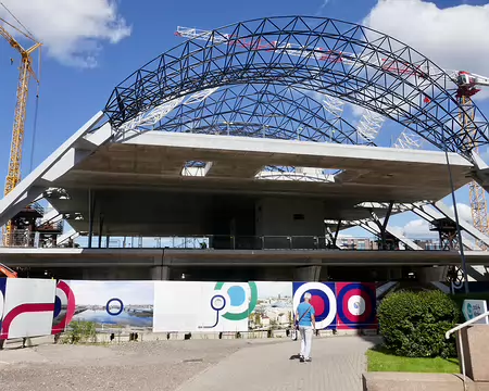 La future gare de Rail Baltica en construction à Riga.