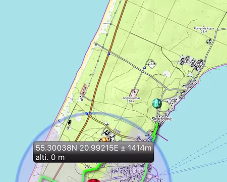 Le GPS ne fonctionne pas au voisinnage de Kaliningrad. Screenshot