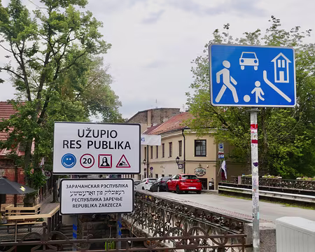 Entrée dans la République d'Uzupis.