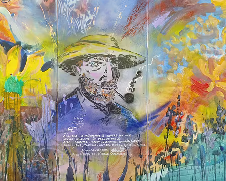 033 Vincent Van Gogh par Valmier et Strait. Le peintre a séjourné à Auvers durant soixante-dix jours en 1890. Il y a peint soixante-quatorze tableaux