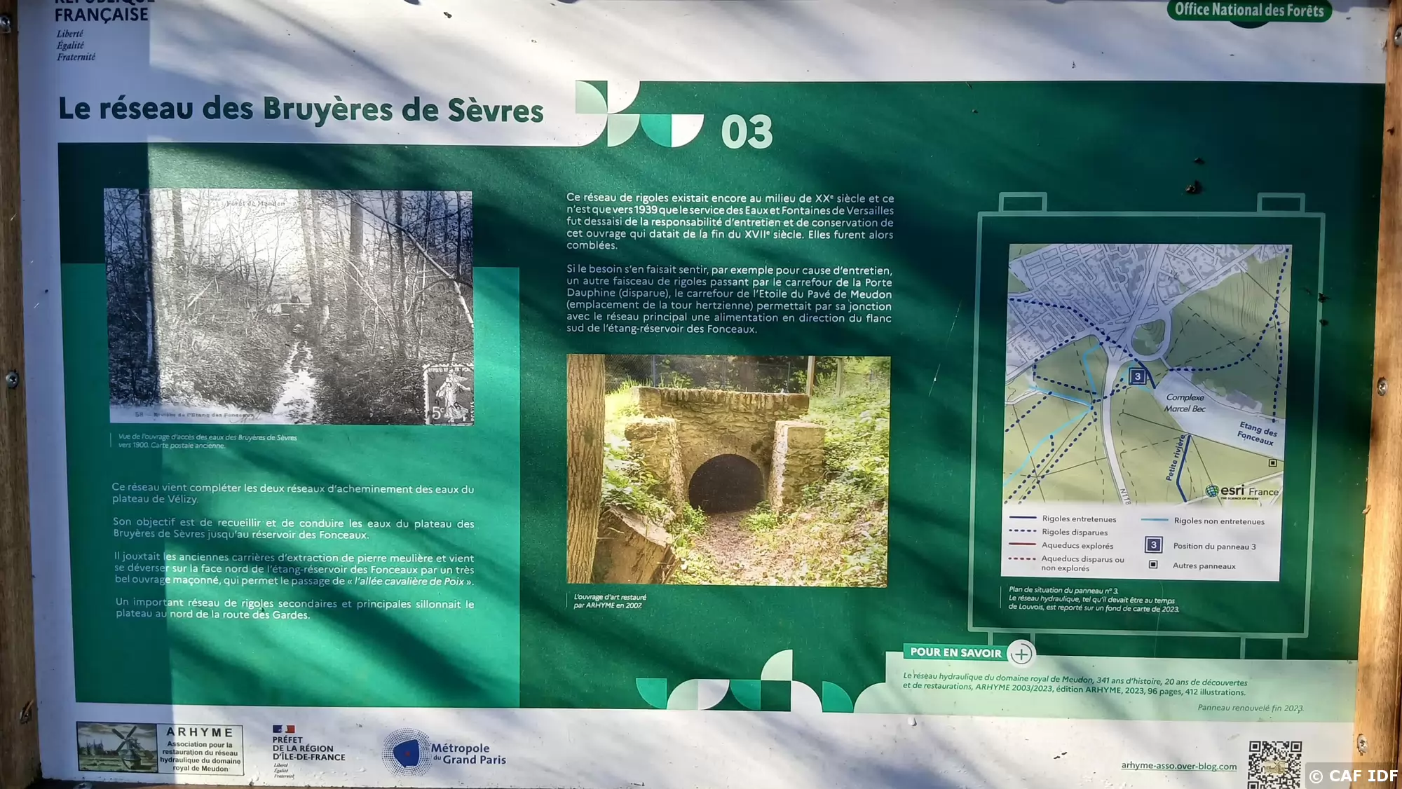 024 Une histoire d’eaux. Un réseau hydraulique a été construit au XVIIème siècle dans la forêt de Meudon pour alimenter les jardins du château de Meudon