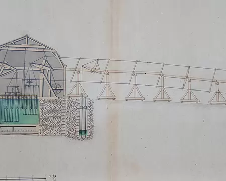 021 Coupe de la Machine de Marly. Avec ses quatorze roues à aube, c’était l’une des machines les plus complexes de son temps