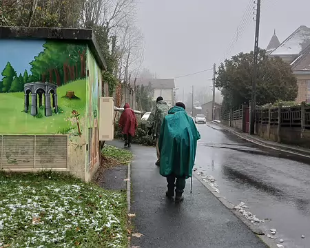 022 Peinture murale représentant le château de Franconville, inspiré du château de Maisons-Laffitte, et sa rotonde inspirée de Versailles